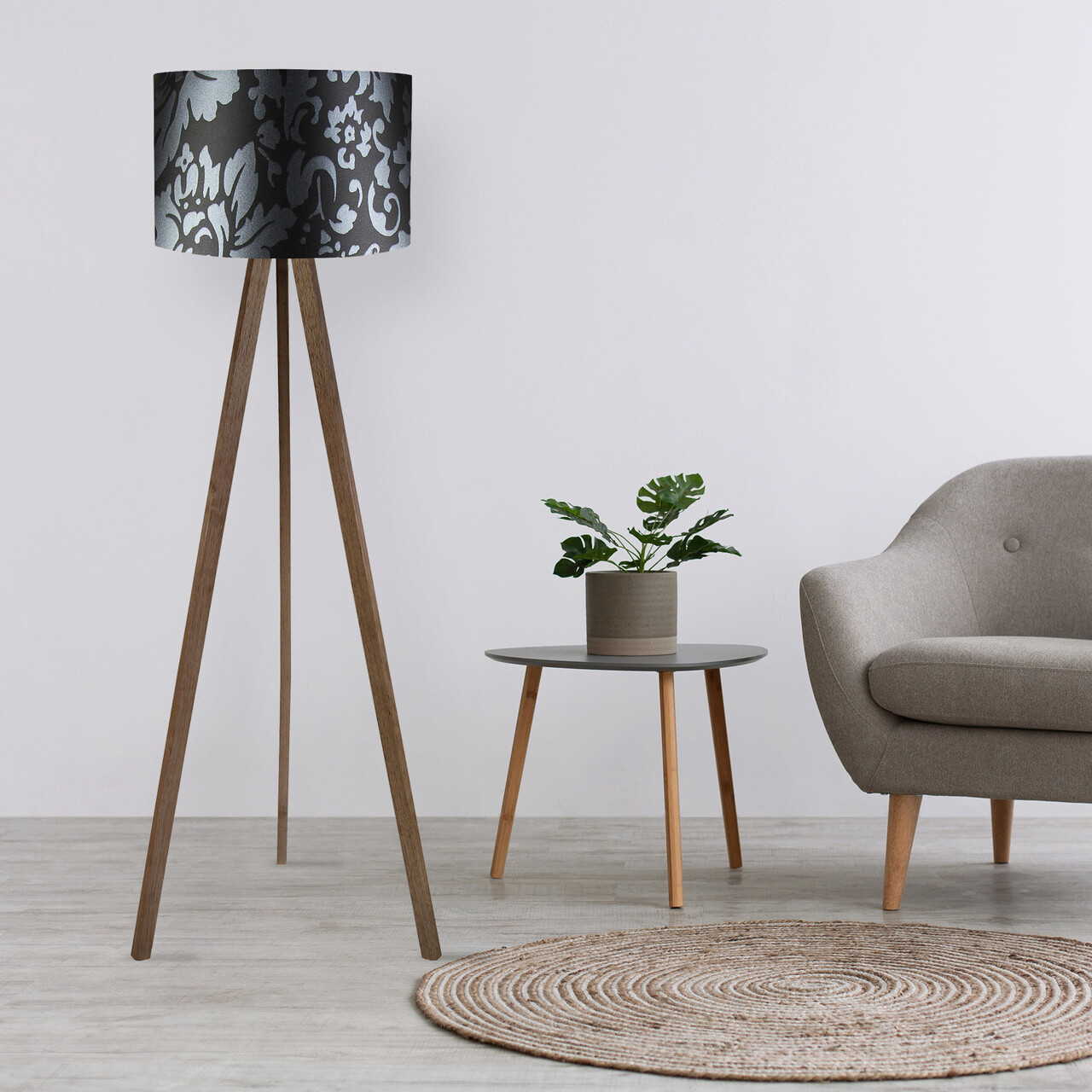 Lampadar, Opviq, 780SGN1412, Negru / Maro / Gri - imagine 5